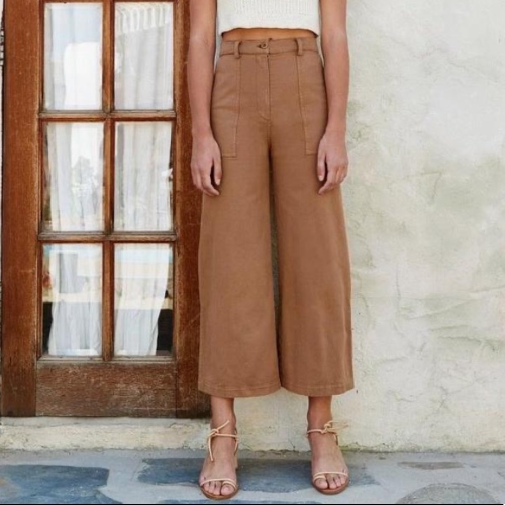 FIRST RITE WIDE LEG CARGO TROUSER - WASHED SAHARA
